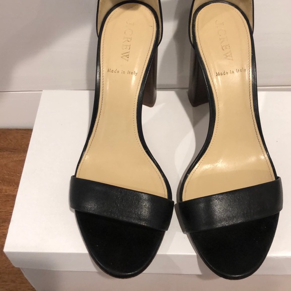 J Crew Stacked heel sandal. - Picture 2 of 5